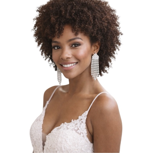 INC International Concepts Jewelry - INC International Concepts Rhinestone Fringe Drop Earrings – Silver Statement